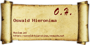 Osvald Hieronima névjegykártya